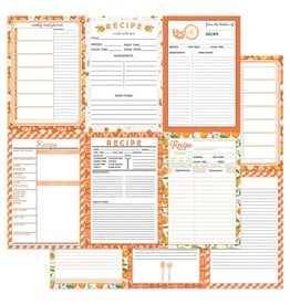 PHOTOPLAY PAPER PHOTOPLAY HAPPY FRUIT ORANGE RECIPE CARDS 12x12 CARDSTOCK