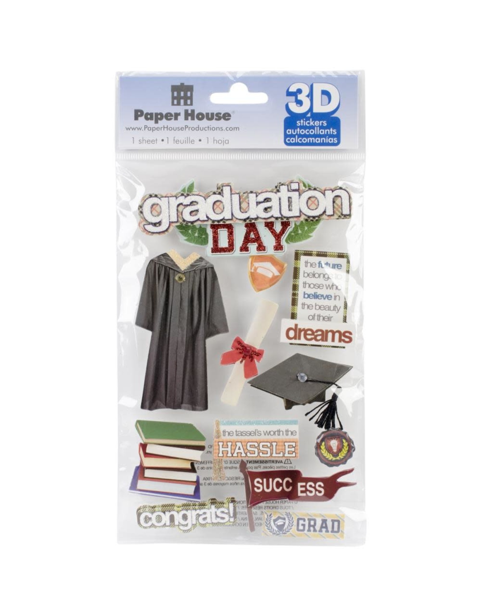 PAPER HOUSE PRODUCTIONS PAPER HOUSE GRADUATION DAY 3D STICKERS