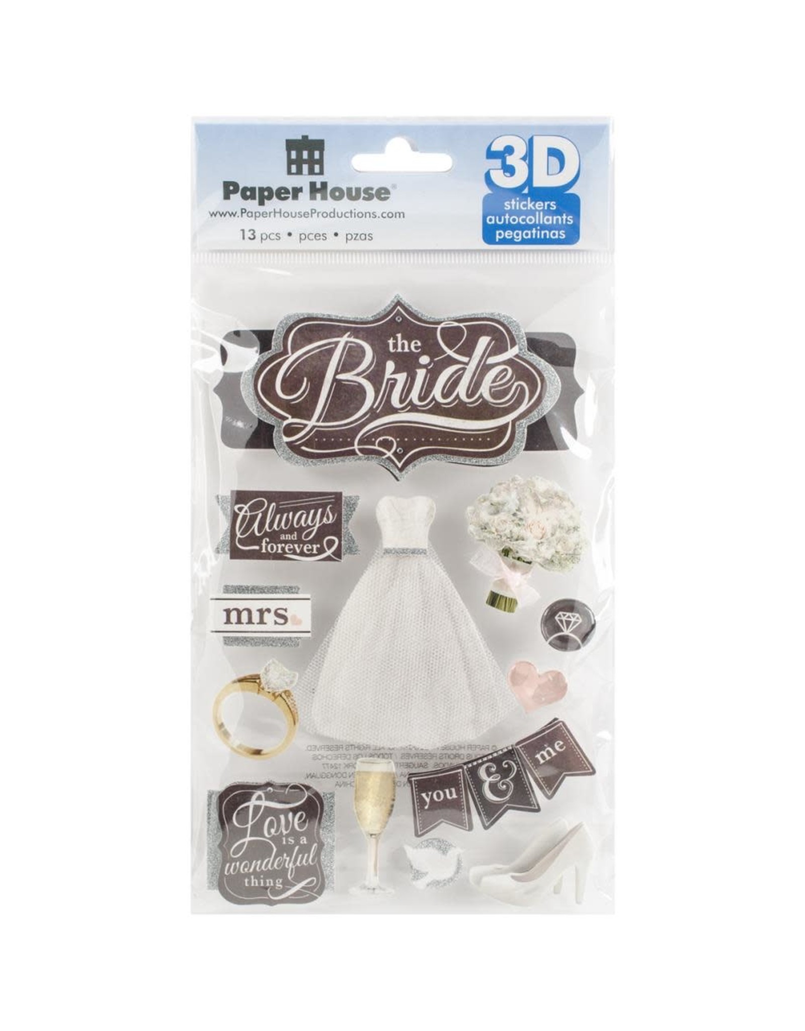 PAPER HOUSE PRODUCTIONS PAPER HOUSE WEDDING THE BRIDE 3D STICKERS