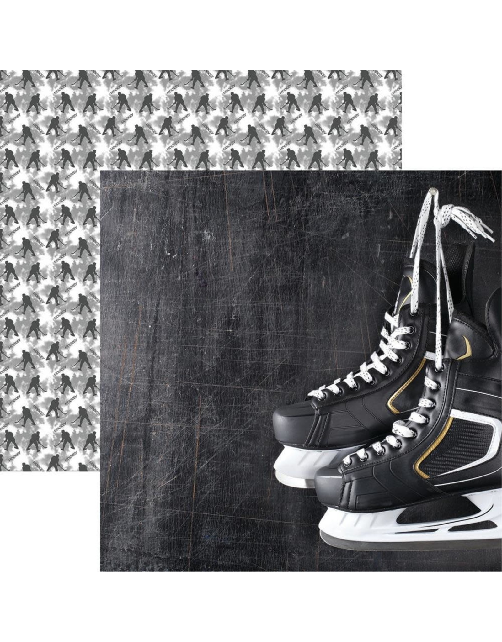 REMINISCE REMINISCE GAME DAY HOCKEY SKATES 12x12 CARDSTOCK