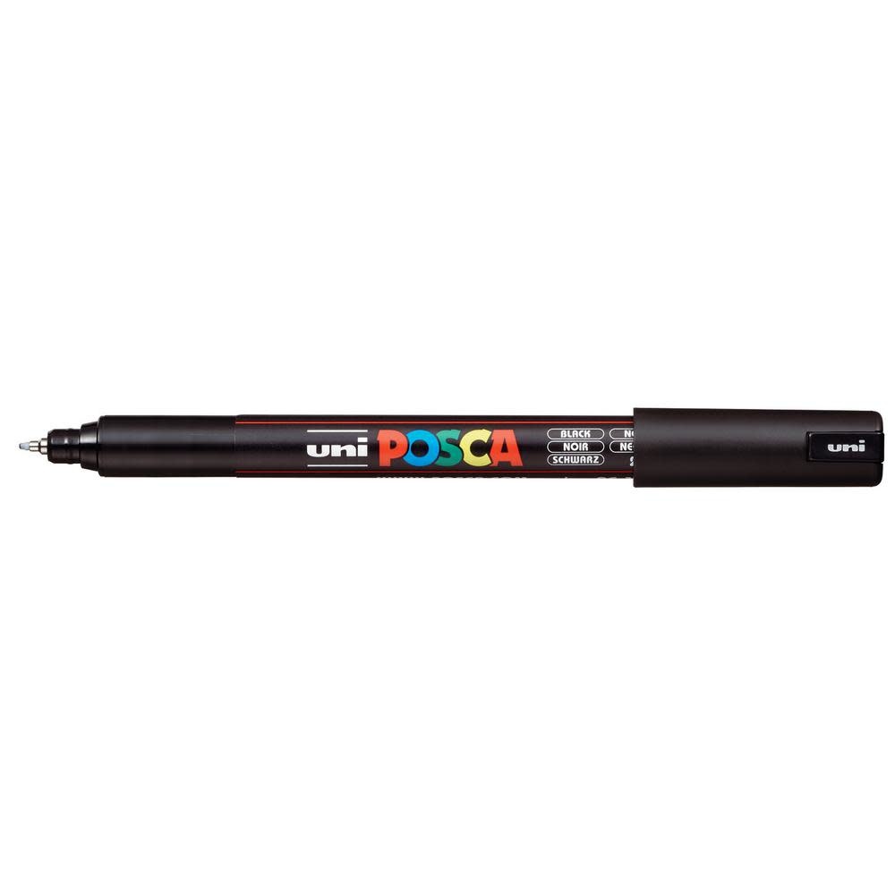 POSCA UNI POSCA BLACK OPAQUE WATER-BASED EXTRA FINE PAINT MARKER 0.7MM
