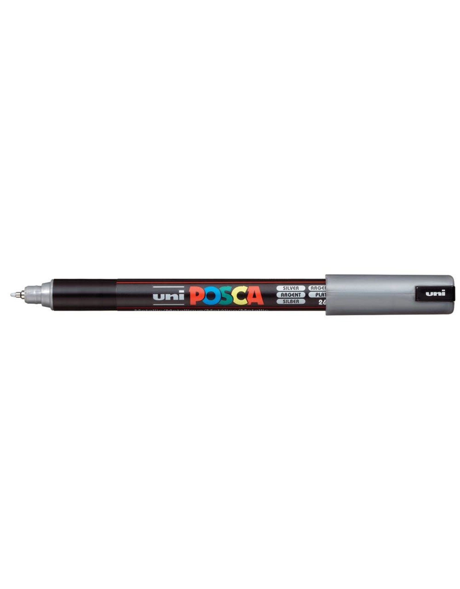 POSCA UNI POSCA SILVER OPAQUE WATER-BASED EXTRA FINE PAINT MARKER 0.7MM