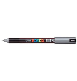 POSCA UNI POSCA SILVER OPAQUE WATER-BASED EXTRA FINE PAINT MARKER 0.7MM
