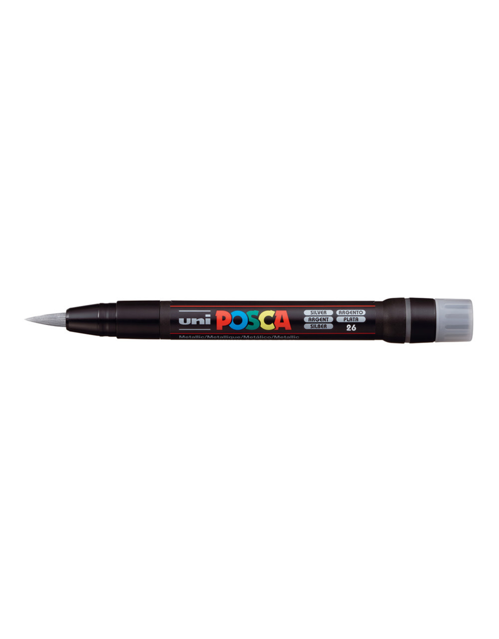 POSCA UNI POSCA SILVER OPAQUE WATER-BASED BRUSH TIP PAINT MARKER