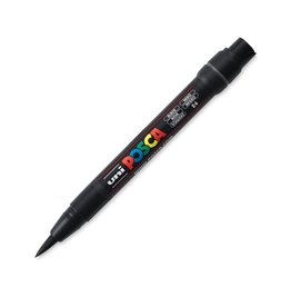 POSCA UNI POSCA BLACK OPAQUE WATER-BASED BRUSH TIP PAINT MARKER