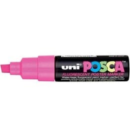 POSCA UNI POSCA FLUORESCENT PINK CHISEL TIP PAINT MARKER 8.0MM