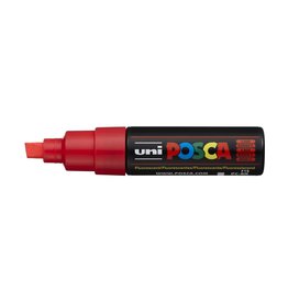 POSCA UNI POSCA FLUORESCENT RED CHISEL TIP PAINT MARKER 8.0MM