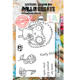 AALL & CREATE AALL & CREATE JANET KLEIN #480 CURLY GIRL A7 ACRYLIC STAMP SET