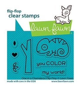LAWN FAWN LAWN FAWN ONE IN A CHAMELEON FLIP-FLOP CLEAR STAMP SET