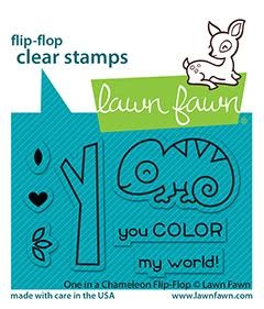 LAWN FAWN LAWN FAWN ONE IN A CHAMELEON FLIP-FLOP CLEAR STAMP SET