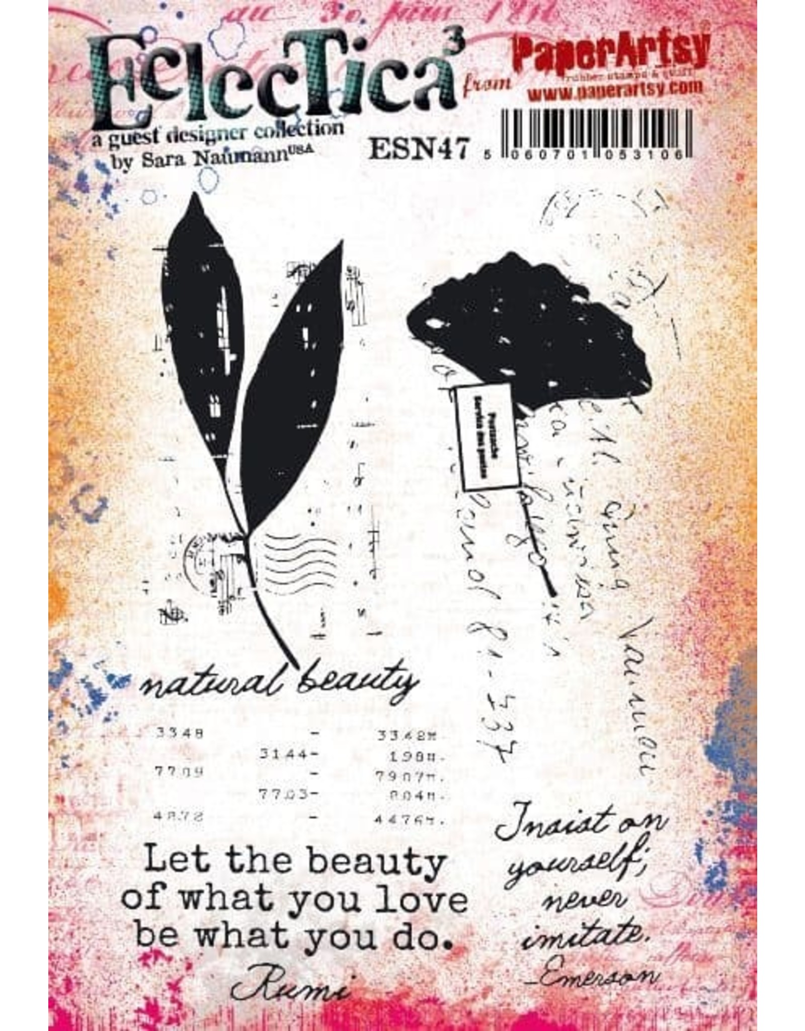 PAPER ARTSY PAPER ARTSY ECLECTICA SARA NAUMANN ESN47 CLING STAMP SET