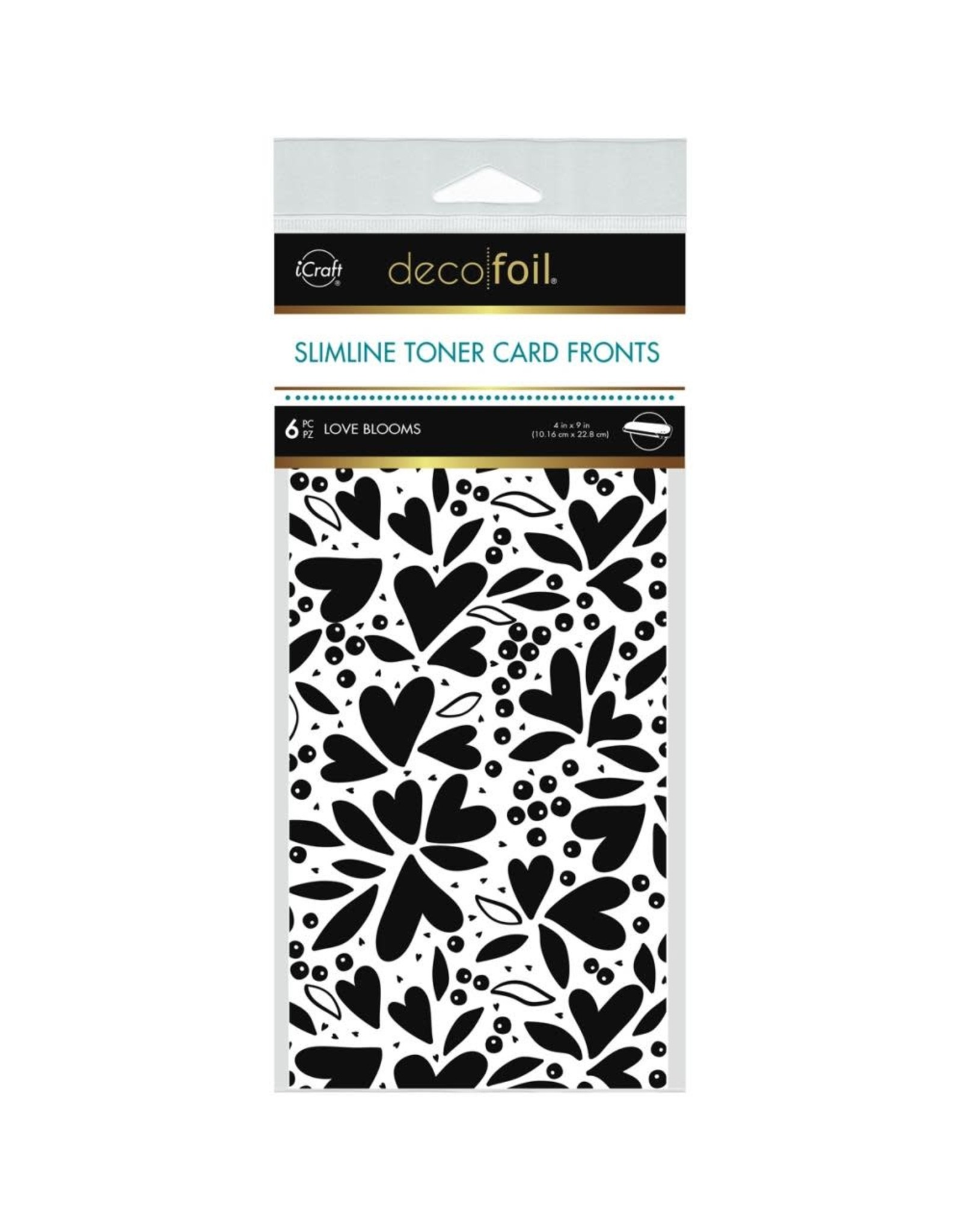 THERMOWEB THERMOWEB DECO FOIL SLIMLINE LOVE BLOOMS TONER CARD FRONTS BY UNITY 4x9 6/PKG