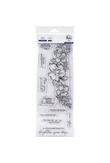 PINKFRESH PINKFRESH STUDIO FLORAL NOTES 4x12 STAMP SET