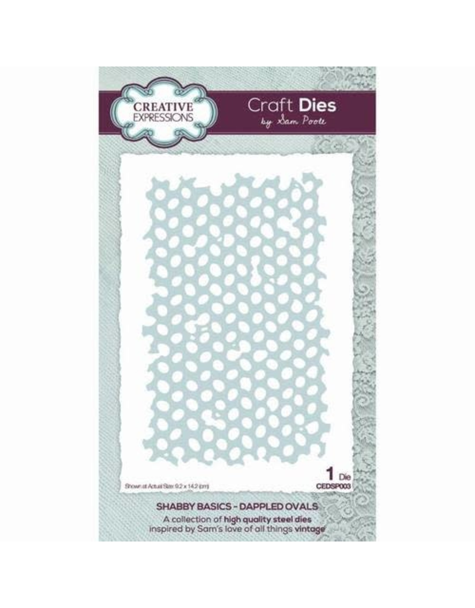 CREATIVE EXPRESSIONS CREATIVE EXPRESSIONS SAM POOLE SHABBY BASICS-DAPPLED OVALS DIE