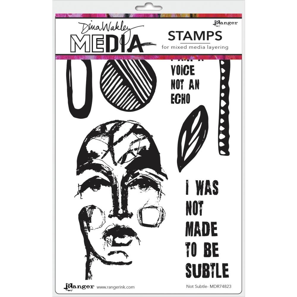 RANGER RANGER DINA WAKLEY MEDIA NOT SUBTLE CLING STAMP SET