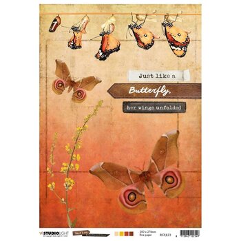 STUDIOLIGHT STUDIOLIGHT JUST LOU BUTTERFLY COLLECTION #23 A4 RICE PAPER