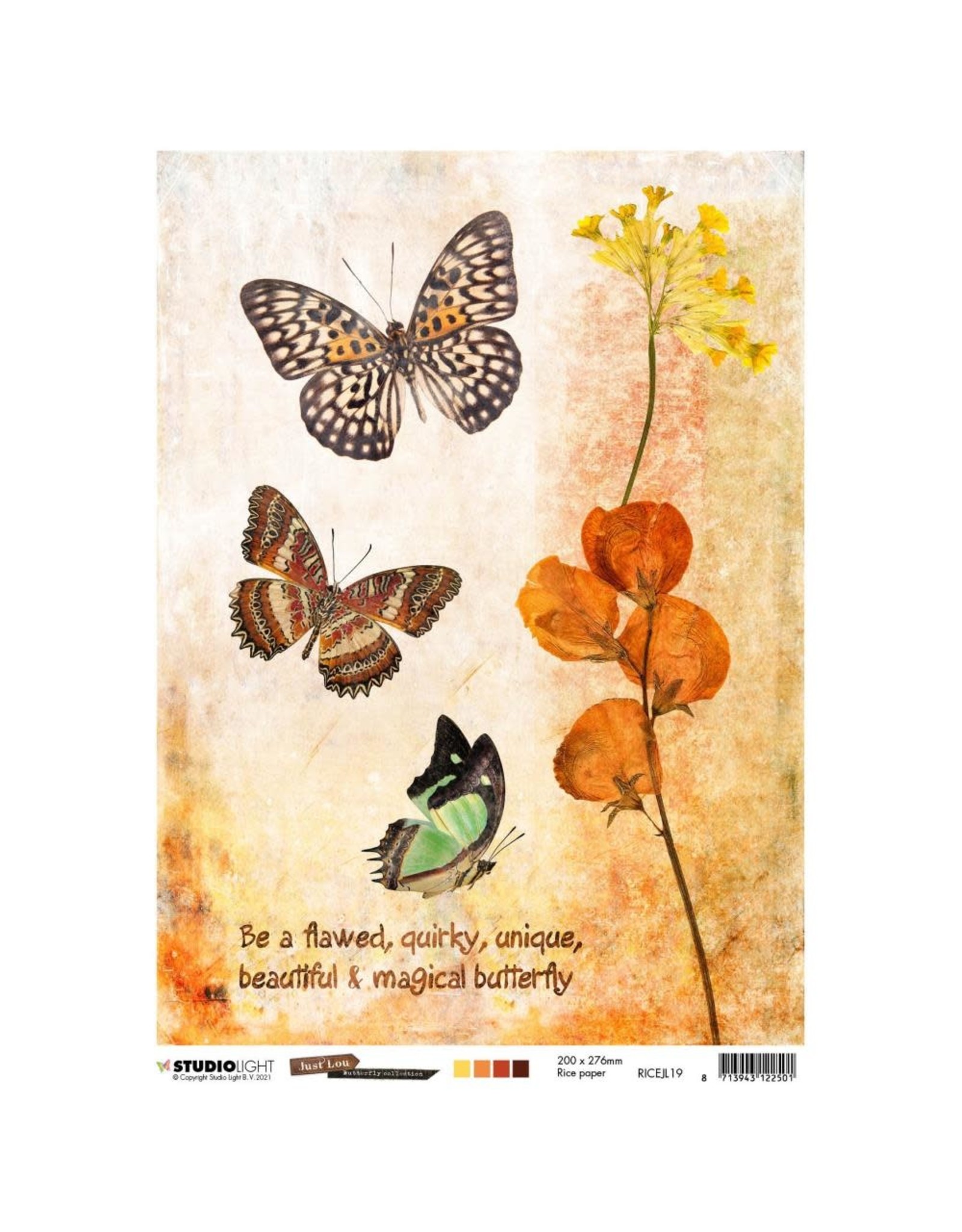 STUDIOLIGHT STUDIOLIGHT JUST LOU BUTTERFLY COLLECTION #19 A4 RICE PAPER