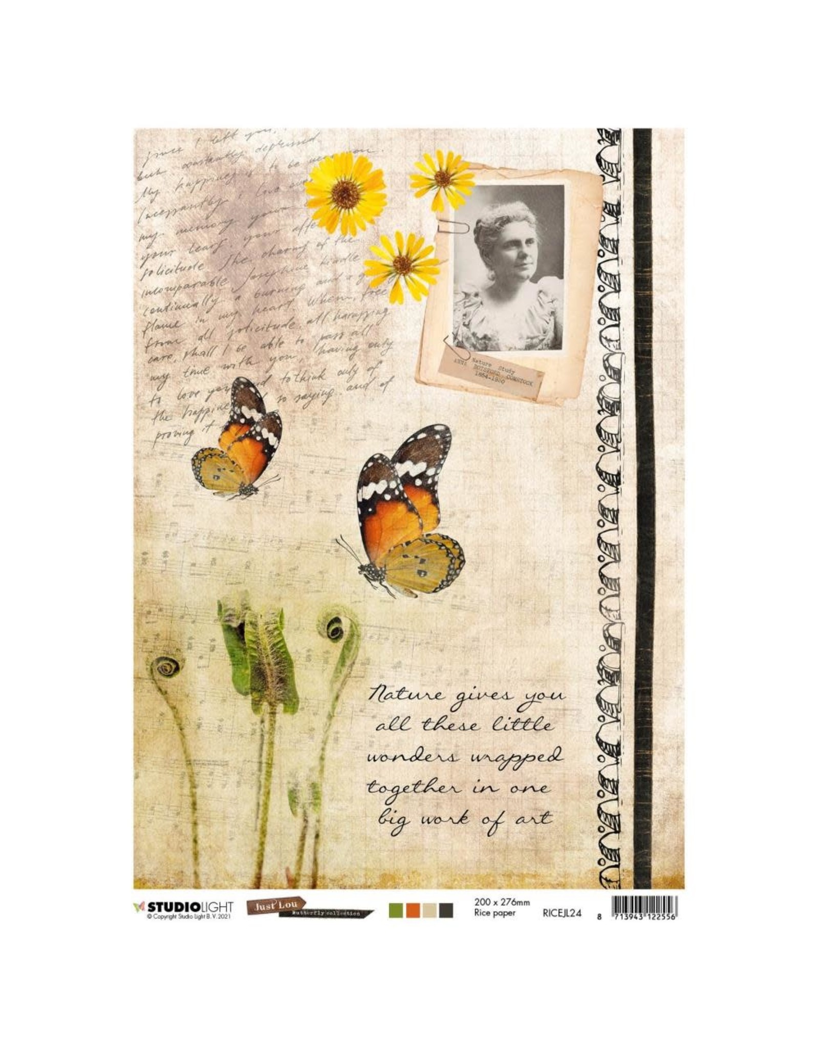 STUDIOLIGHT STUDIOLIGHT JUST LOU BUTTERFLY COLLECTION #24 A4 RICE PAPER