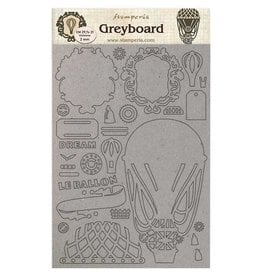 STAMPERIA STAMPERIA VOYAGES FANTASTIQUES AIR BALLON A4 GREYBOARD CHIPBOARD CUTOUTS