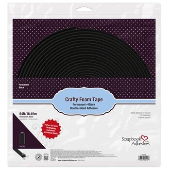 3L SCRAPBOOK ADHESIVES BLACK CRAFTY FOAM TAPE ROLL 54FT