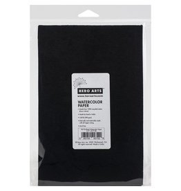 HERO ARTS HERO ARTS BLACK 140 lb WATERCOLOR PAPER 5.5x8.5 8 SHEETS