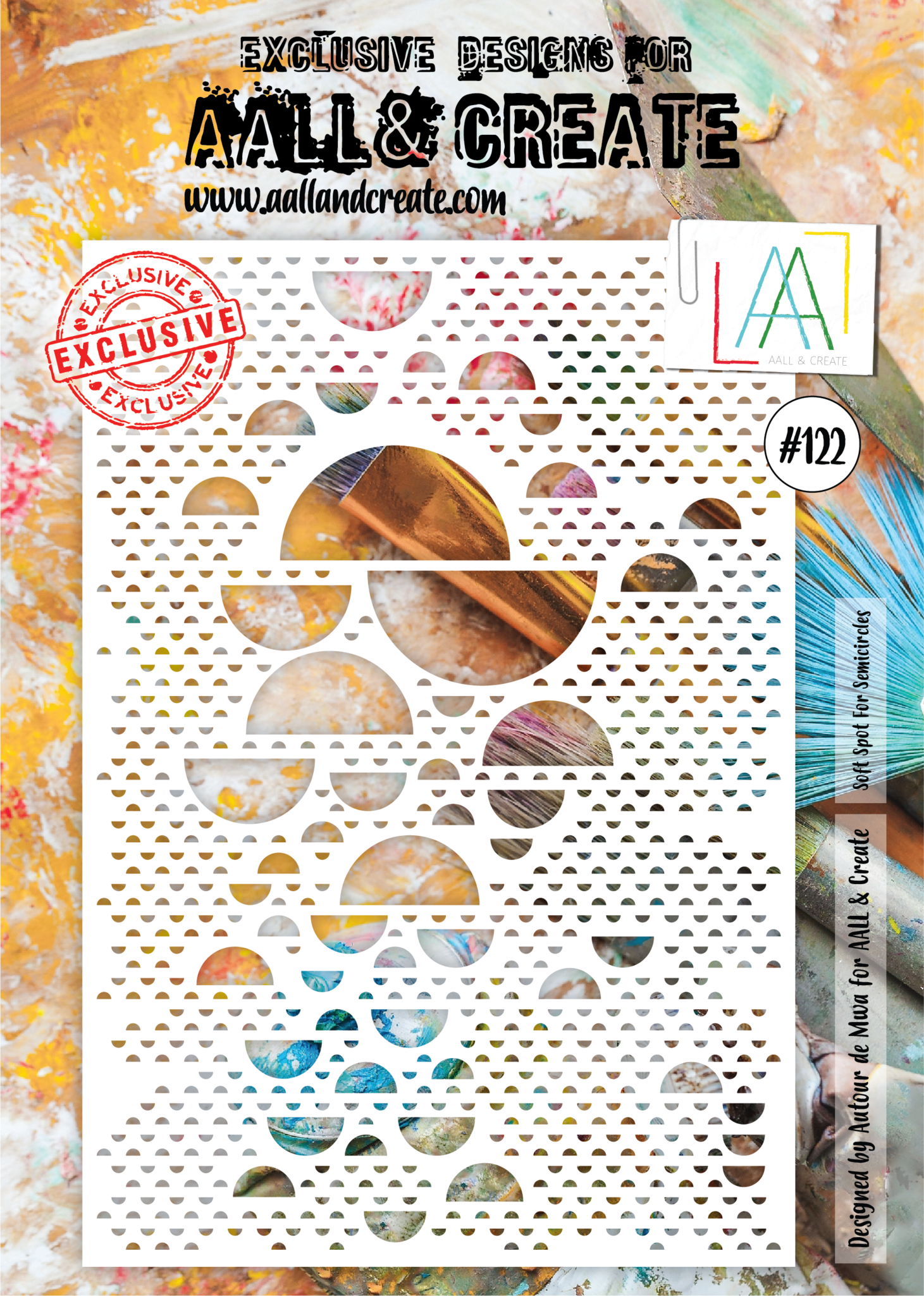 AALL & CREATE AALL & CREATE AUTOUR DE MWA #122 SOFT SPOT FOR SEMICIRCLES STENCIL A4