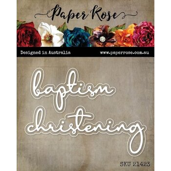PAPER ROSE PAPER ROSE BAPTISM CHRISTENING FINE SCRIPT LAYERED DIE SET