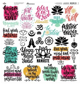 REMINISCE REMINISCE NAMASTE 12x12 CARDSTOCK STICKERS