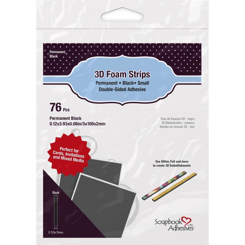 3L SCRAPBOOK ADHESIVES 3D FOAM STRIPS BLACK