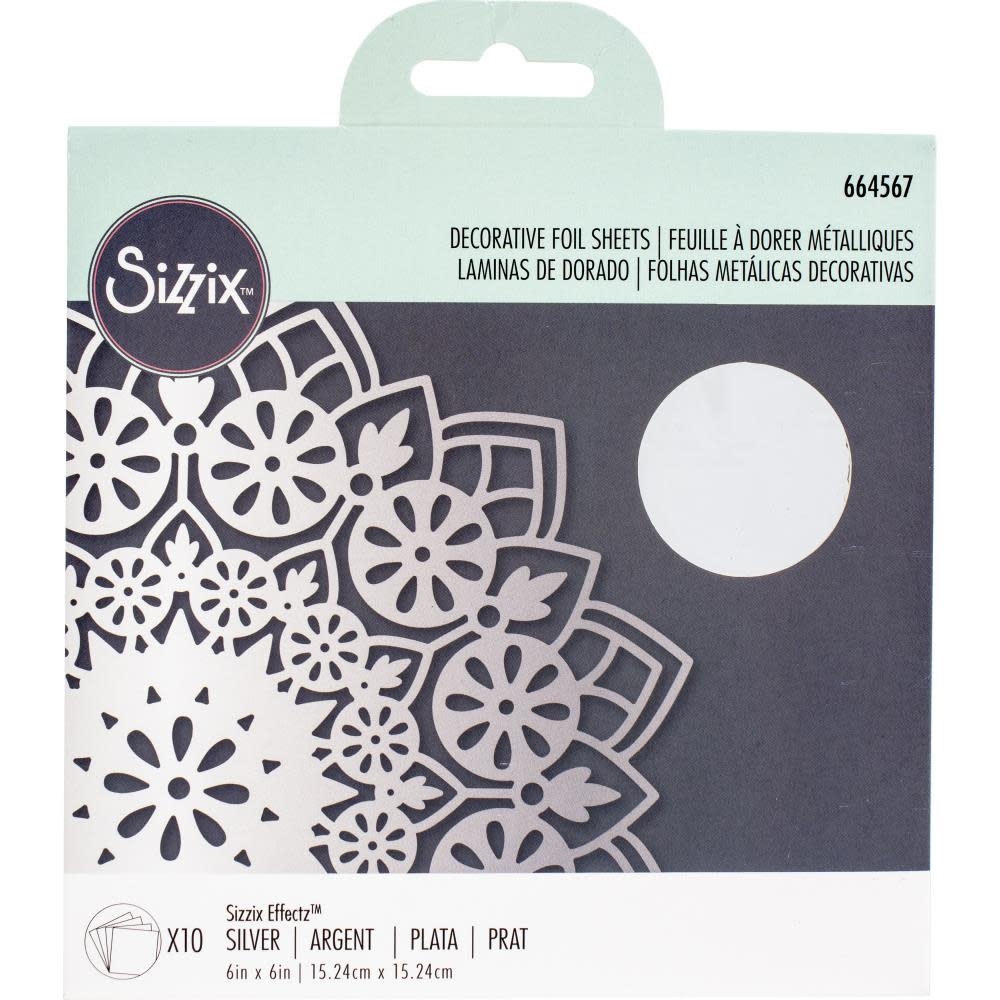 SIZZIX SIZZIX EFFECTZ SILVER DECORATIVE FOIL SHEETS