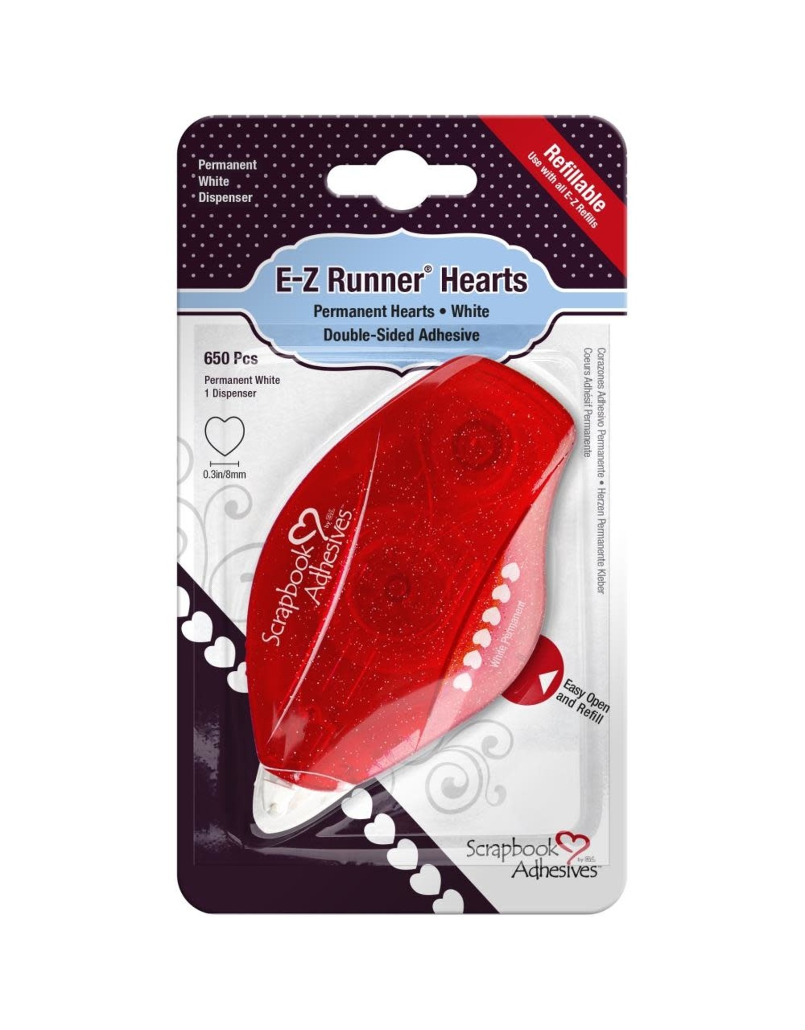 3L SCRAPBOOK ADHESIVES E-Z RUNNER PERMANENT HEARTS