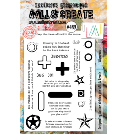 AALL & CREATE AALL & CREATE AUTOUR DE MWA #489 WISECRACKS A5 ACRYLIC STAMP SET