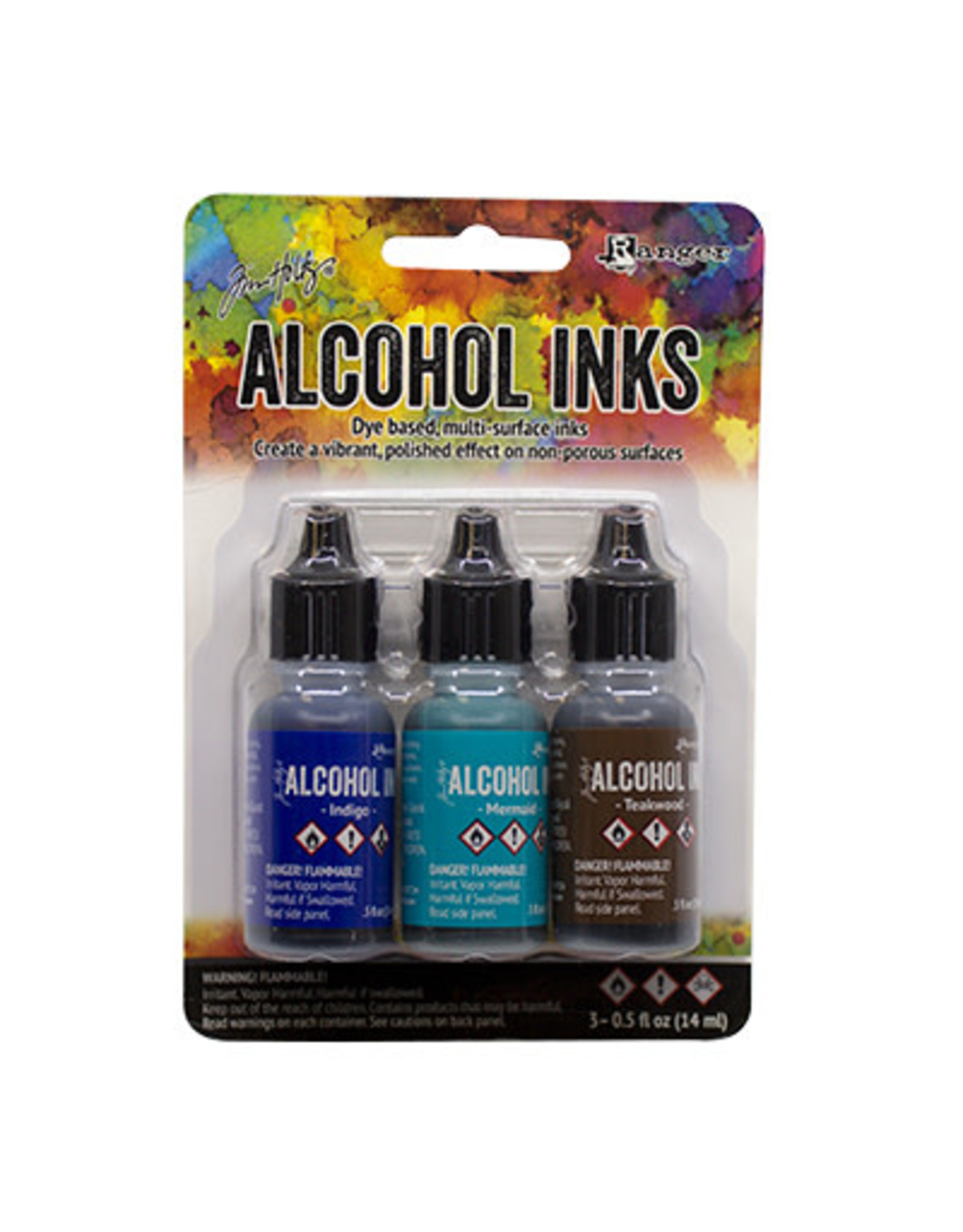 RANGER TIM HOLTZ ALCOHOL INK KIT MARINER INDIGO/MERMAID/TEAKWOOD 3PK