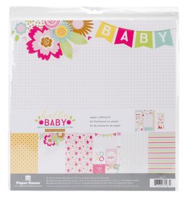 PAPER HOUSE PRODUCTIONS PAPER HOUSE HELLO BABY GIRL 12x12 PAPER CRAFTING KIT