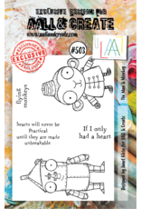 AALL & CREATE AALL & CREATE JANET KLEIN #503 TIN MAN & MONKEY A7 ACRYLIC STAMP SET