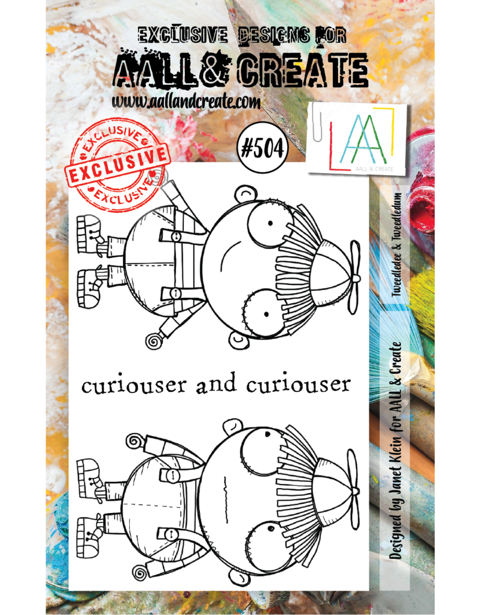 AALL & CREATE AALL & CREATE JANET KLEIN #504 TWEEDLEDEE & TWEEDLEDUM A7 ACRYLIC STAMP SET