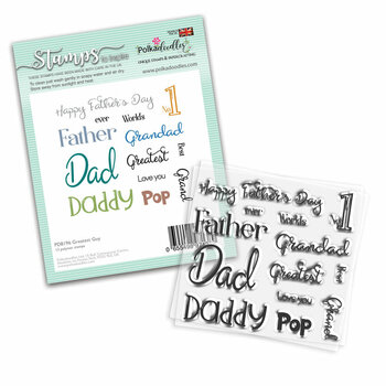 POLKADOODLES GREATEST GUY CLEAR STAMP SET