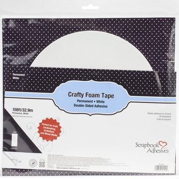 3L SCRAPBOOK ADHESIVES WHITE CRAFTY FOAM TAPE ROLL 108 FT