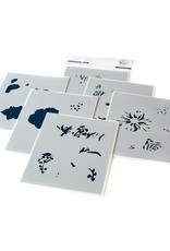 PINKFRESH PINKFRESH STUDIO BEST OF EVERYTHING FLORAL 4.25x5.25 STENCIL SET OF 6