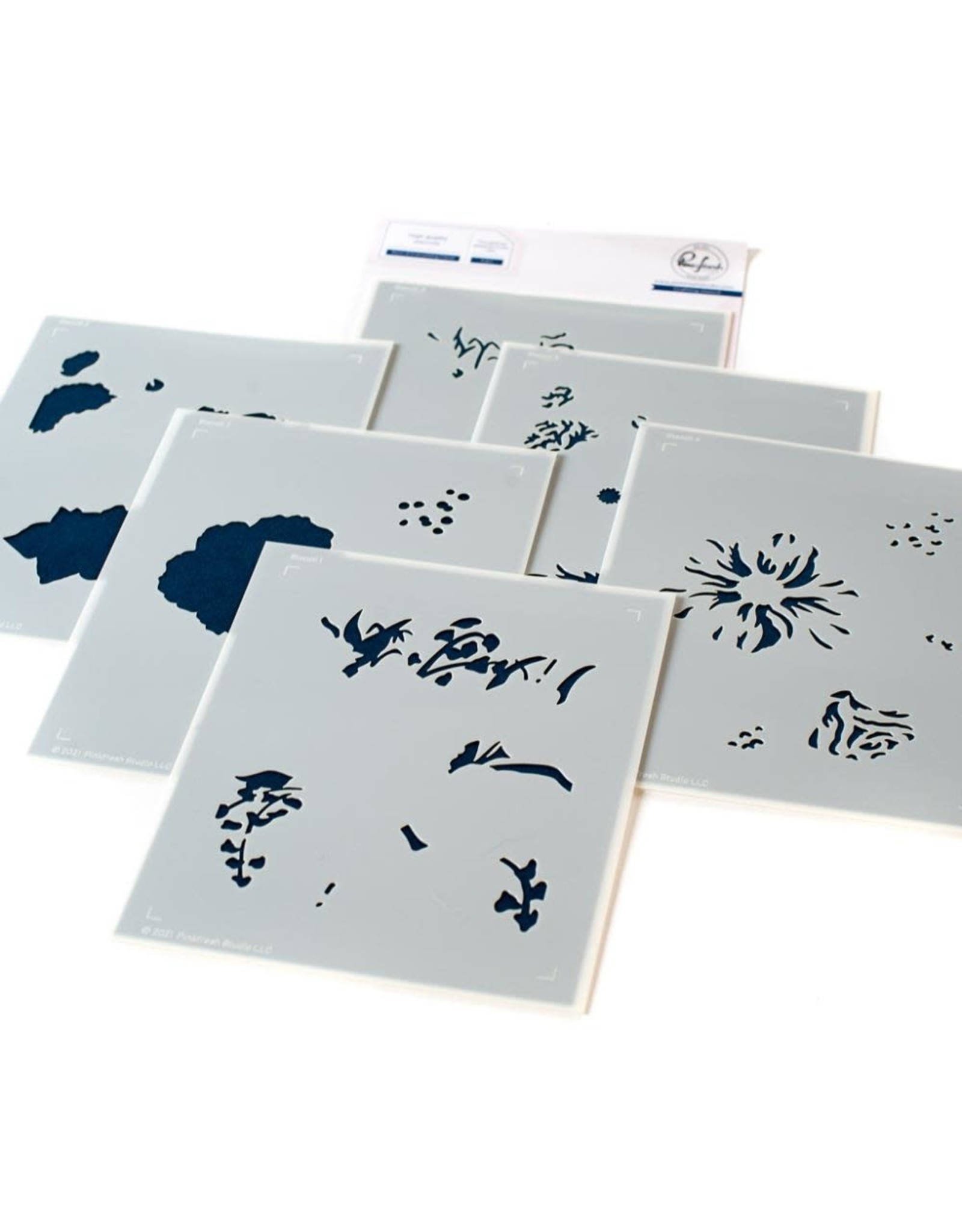 PINKFRESH PINKFRESH STUDIO BEST OF EVERYTHING FLORAL 4.25x5.25 STENCIL SET OF 6