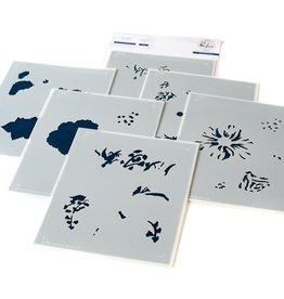 PINKFRESH PINKFRESH STUDIO BEST OF EVERYTHING FLORAL 4.25x5.25 STENCIL SET OF 6