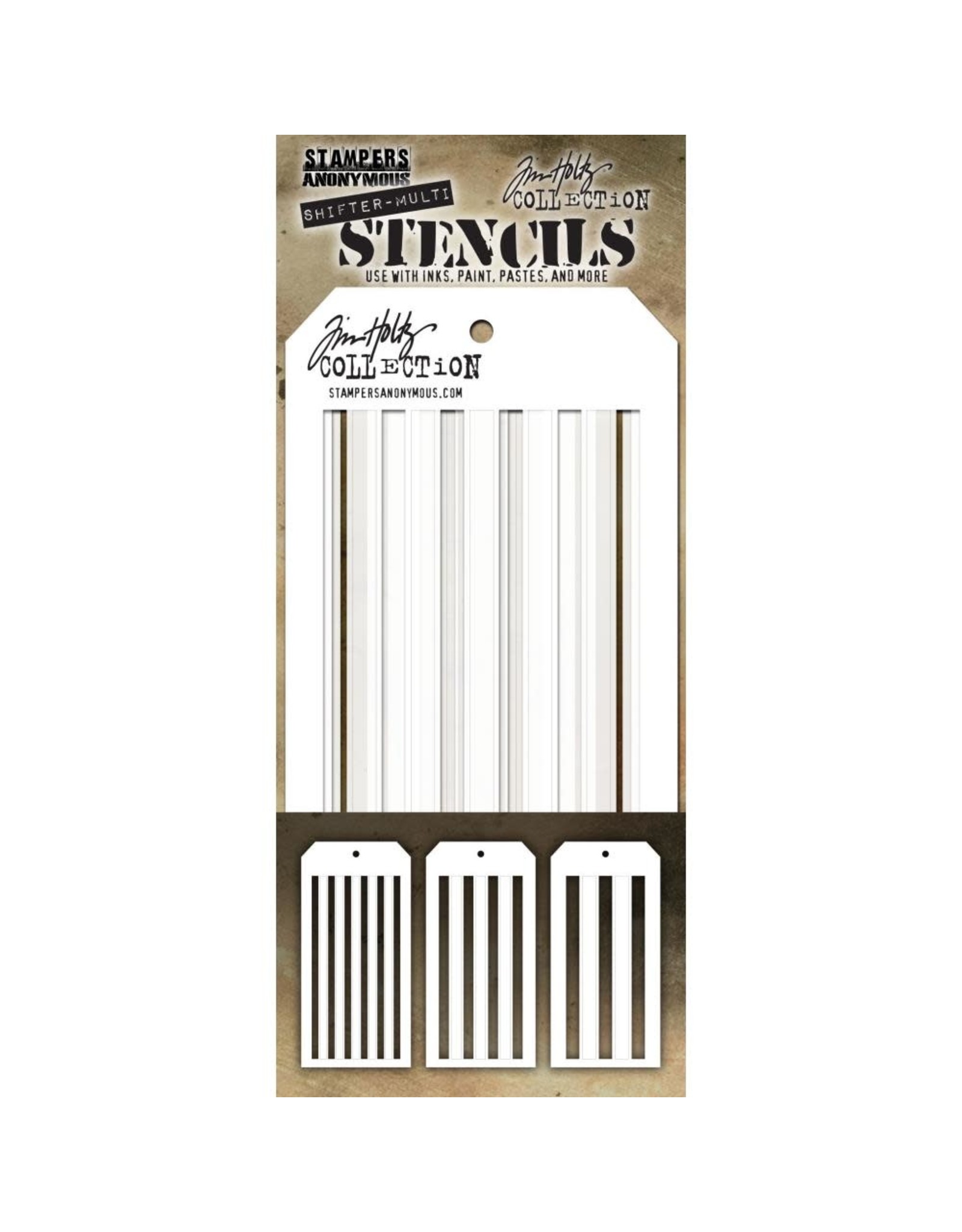 STAMPERS ANONYMOUS TIM HOLTZ SHIFTER MULTI STRIPES STENCIL SET 3/PK