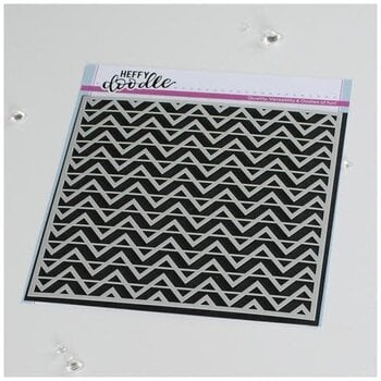 HEFFY DOODLE CHEVRON FUN 6x6 STENCIL