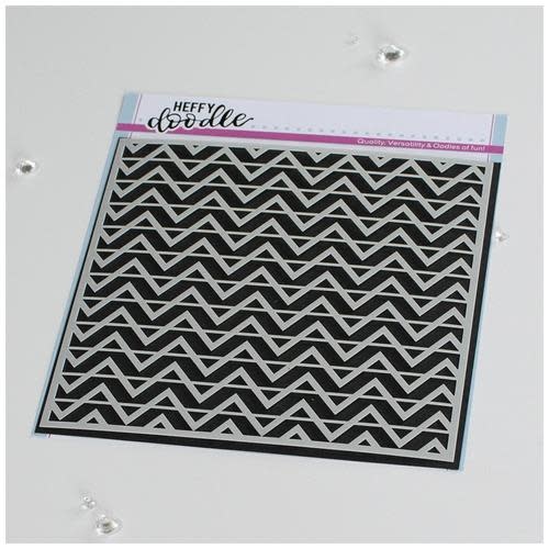 HEFFY DOODLE CHEVRON FUN 6x6 STENCIL