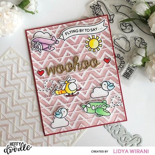 HEFFY DOODLE CHEVRON FUN 6x6 STENCIL