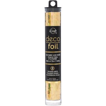 THERMOWEB ICRAFT DECO FOIL TRANSFER SHEETS GOLD SHATTERED GLASS 6X12 5 SHEETS