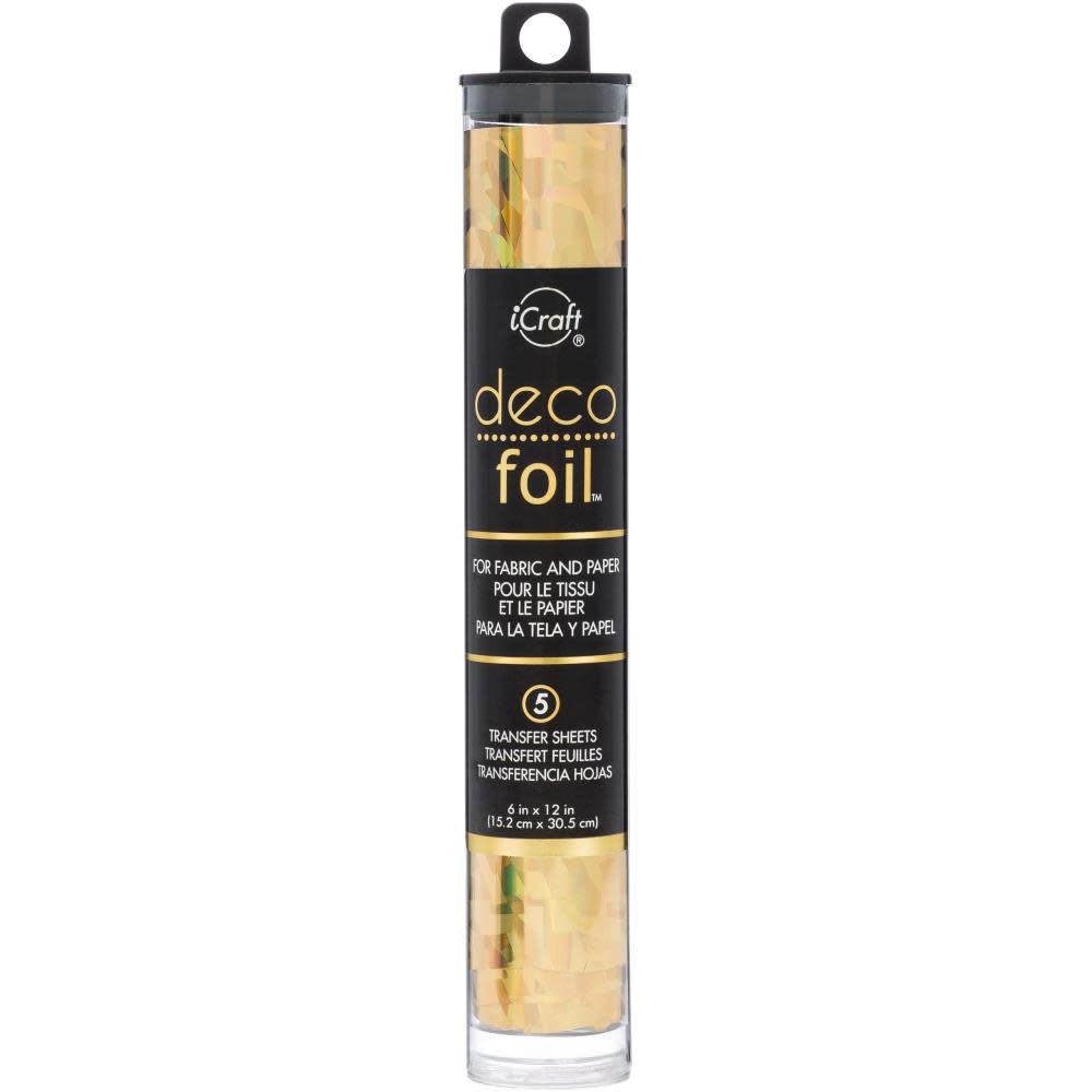 THERMOWEB ICRAFT DECO FOIL TRANSFER SHEETS GOLD SHATTERED GLASS 6X12 5 SHEETS