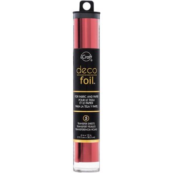 THERMOWEB ICRAFT DECO FOIL TRANSFER SHEETS RED 6X12 5 SHEETS