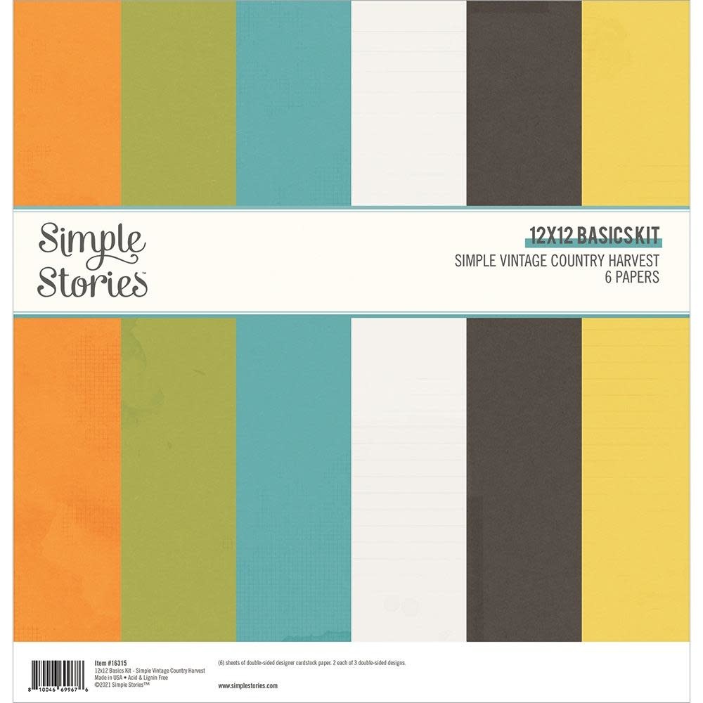 SIMPLE STORIES SIMPLE STORIES SIMPLE VINTAGE COUNTRY HARVEST 12x12 BASICS KIT