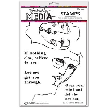 RANGER RANGER DINA WAKLEY MEDIA LET THE ART OUT 6x9 CLING STAMP SET